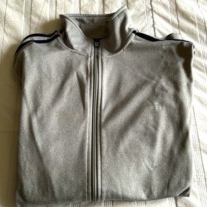 NWOT gray with navy stripe Adidas Mens zip up L